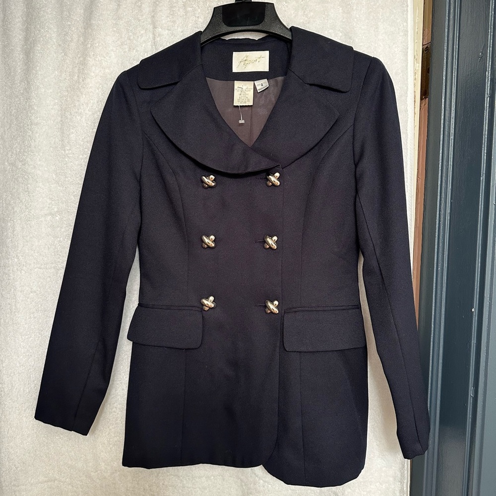 apart Vintage women’s navy blue 6 buttons blazer jacket size 4